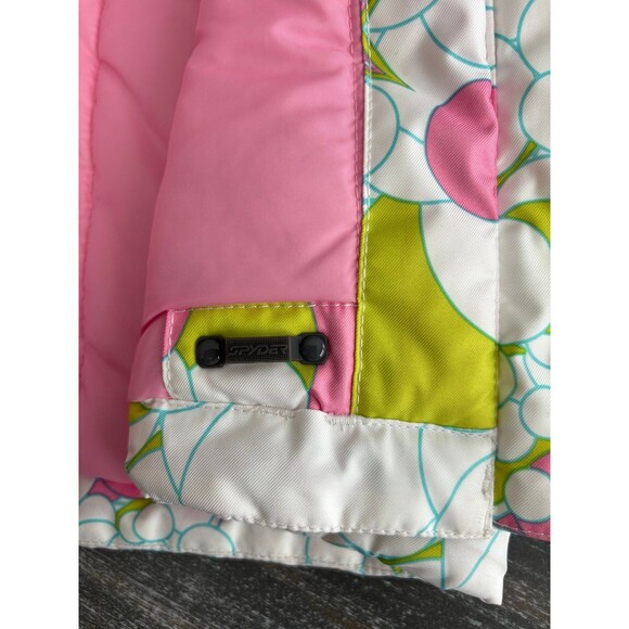 Spyder Girls Winter Geometric Pink Waterproof Ski Jacket Small to Tall Size 2 - Picture 12 of 12